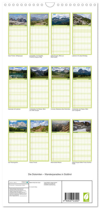 Die Dolomiten – Wanderparadies in Südtirol (CALVENDO Familienplaner 2026)