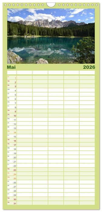 Die Dolomiten – Wanderparadies in Südtirol (CALVENDO Familienplaner 2026)