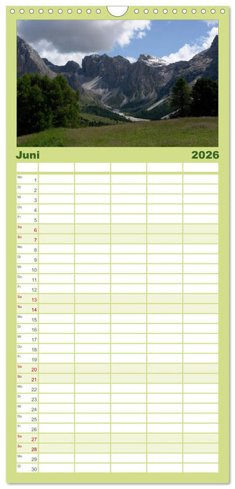 Die Dolomiten – Wanderparadies in Südtirol (CALVENDO Familienplaner 2026)