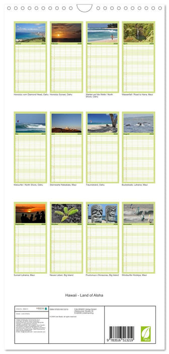 Hawaii - Land of Aloha (CALVENDO Familienplaner 2026)