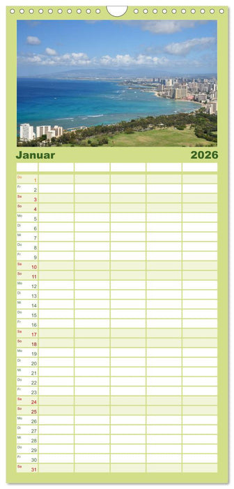 Hawaii - Land of Aloha (CALVENDO Familienplaner 2026)