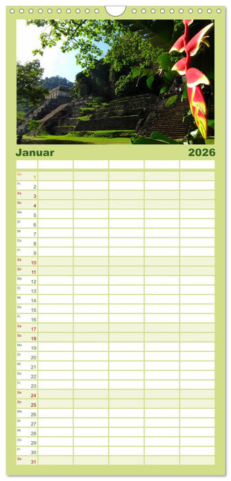 Von Mexiko nach Panama in 12 Monaten (CALVENDO Familienplaner 2026)