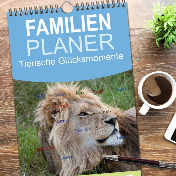 Tierische Glücksmomente (CALVENDO Familienplaner 2026)