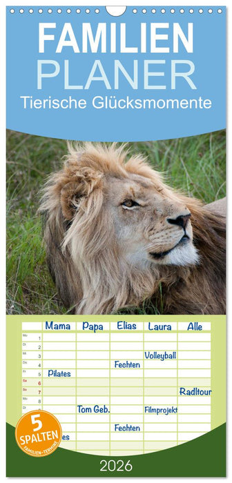 Tierische Glücksmomente (CALVENDO Familienplaner 2026)