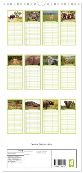 Tierische Glücksmomente (CALVENDO Familienplaner 2026)