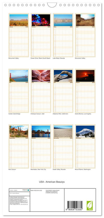USA - American Beautys (CALVENDO Familienplaner 2026)