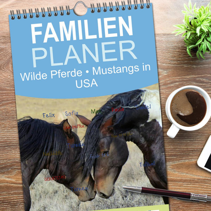 Wilde Pferde • Mustangs in USA (CALVENDO Familienplaner 2026)