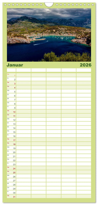 Mallorca - Trauminsel des Südens (CALVENDO Familienplaner 2026)