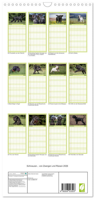 Schnauzer... von Zwergen und Riesen 2026 (CALVENDO Familienplaner 2026)