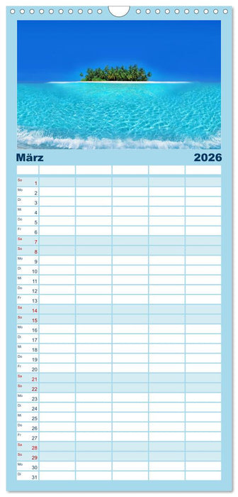 Südsee-Inseln. Von Fidschi bis Bora Bora (CALVENDO Familienplaner 2026)