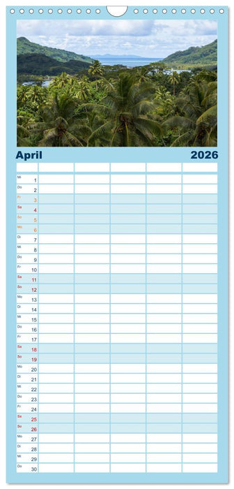 Südsee-Inseln. Von Fidschi bis Bora Bora (CALVENDO Familienplaner 2026)