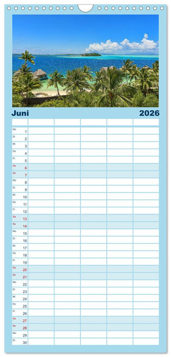 Südsee-Inseln. Von Fidschi bis Bora Bora (CALVENDO Familienplaner 2026)