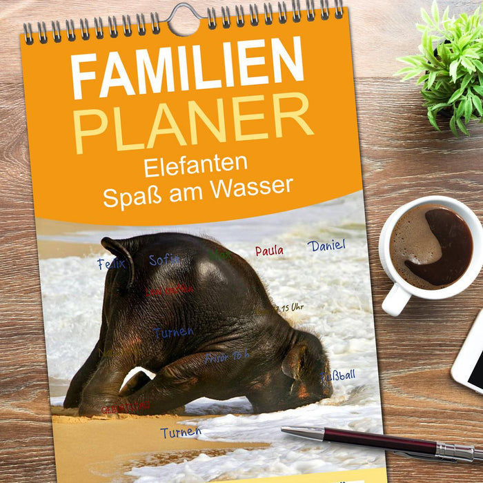Elefanten. Spaß am Wasser (CALVENDO Familienplaner 2026)