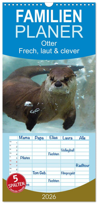 Otter. Frech, laut und clever (CALVENDO Familienplaner 2026)