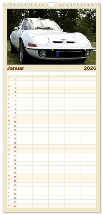 Opel GT Der Kalender (CALVENDO Familienplaner 2026)
