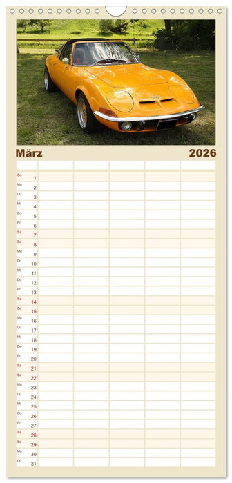 Opel GT Der Kalender (CALVENDO Familienplaner 2026)