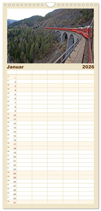 Schweizer Eisenbahn (CALVENDO Familienplaner 2026)