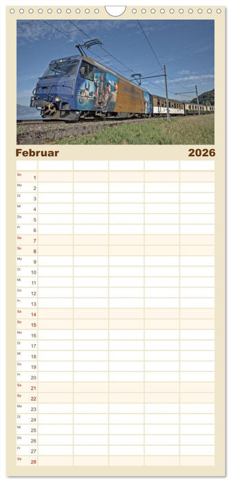 Schweizer Eisenbahn (CALVENDO Familienplaner 2026)