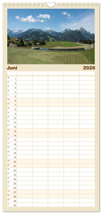 Schweizer Eisenbahn (CALVENDO Familienplaner 2026)