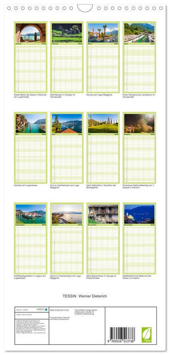 TESSIN Werner Dieterich (CALVENDO Familienplaner 2026)