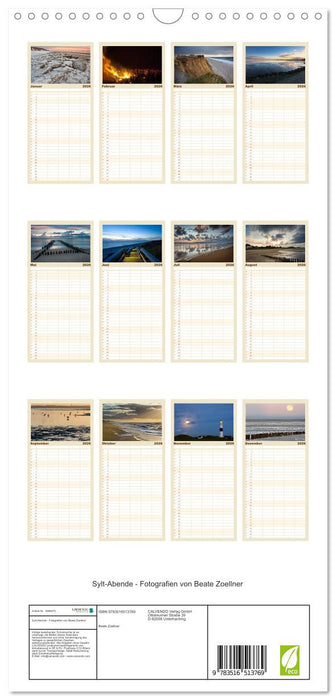 Sylt-Abende - Fotografien von Beate Zoellner (CALVENDO Familienplaner 2026)