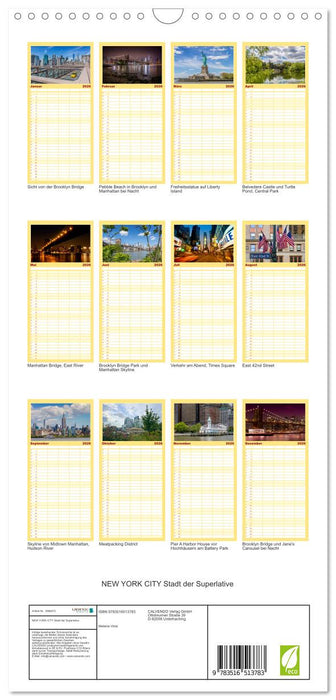 NEW YORK CITY Stadt der Superlative (CALVENDO Familienplaner 2026)