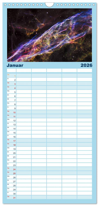 Der Weltraum. Gasnebel und Galaxien (CALVENDO Familienplaner 2026)