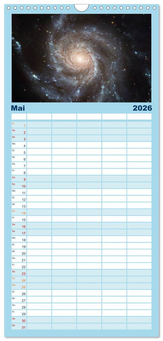 Der Weltraum. Gasnebel und Galaxien (CALVENDO Familienplaner 2026)