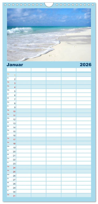 Traumstrände in der Karibik (CALVENDO Familienplaner 2026)