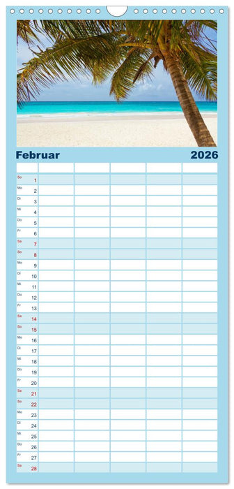 Traumstrände in der Karibik (CALVENDO Familienplaner 2026)