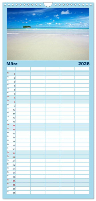 Traumstrände in der Karibik (CALVENDO Familienplaner 2026)