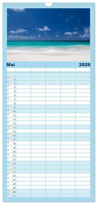 Traumstrände in der Karibik (CALVENDO Familienplaner 2026)