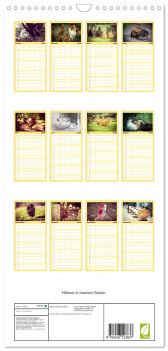 Hühner in meinem Garten (CALVENDO Familienplaner 2026)