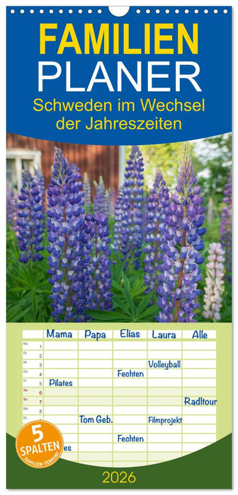 Schweden im Wechsel der Jahreszeiten (CALVENDO Familienplaner 2026)