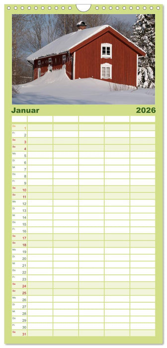 Schweden im Wechsel der Jahreszeiten (CALVENDO Familienplaner 2026)