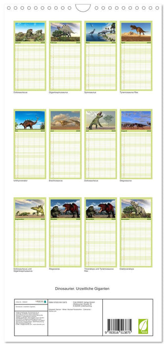 Dinosaurier. Urzeitliche Giganten (CALVENDO Familienplaner 2026)