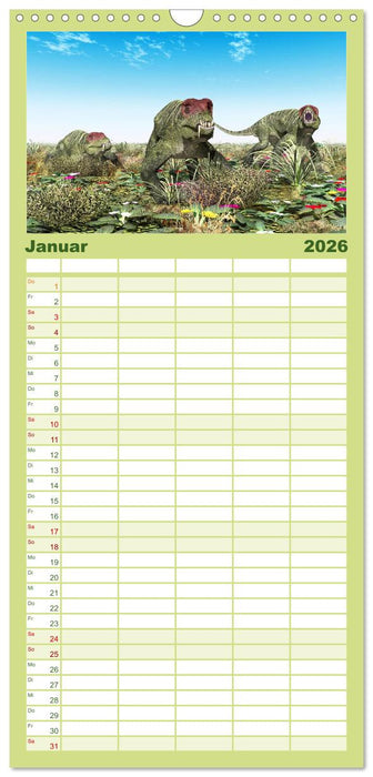 Dinosaurier. Urzeitliche Giganten (CALVENDO Familienplaner 2026)