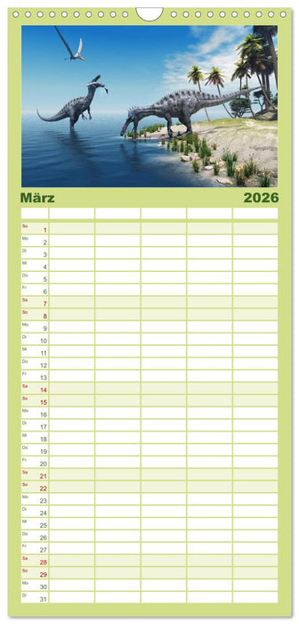 Dinosaurier. Urzeitliche Giganten (CALVENDO Familienplaner 2026)