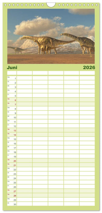 Dinosaurier. Urzeitliche Giganten (CALVENDO Familienplaner 2026)
