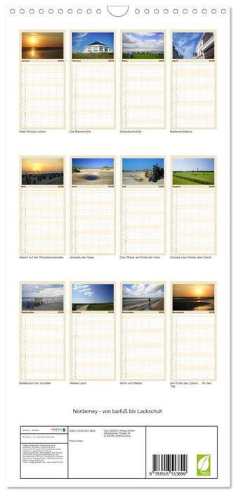 Norderney - von barfuß bis Lackschuh (CALVENDO Familienplaner 2026)
