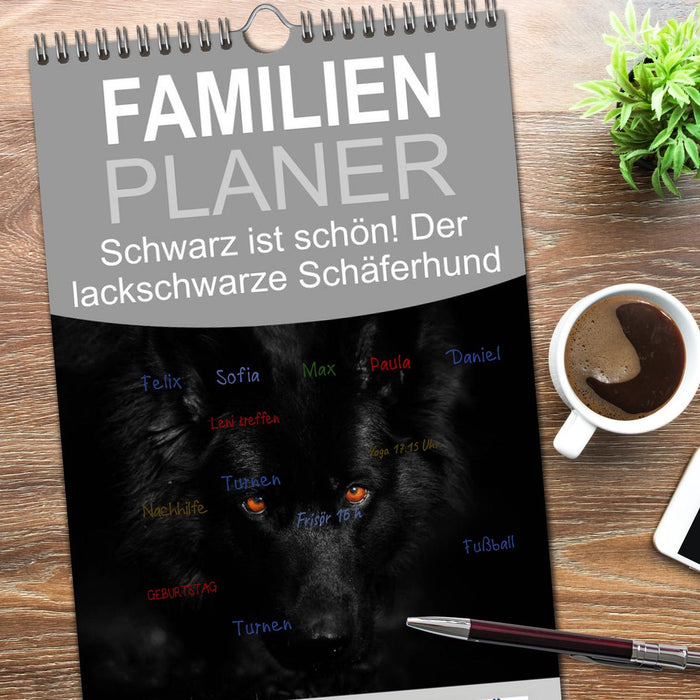 Schwarz ist schön! Der lackschwarze altdeutsche Schäferhund (CALVENDO Familienplaner 2026)