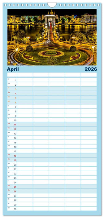 Städte der Welt - Skylines in der Nacht (CALVENDO Familienplaner 2026)