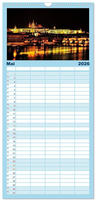 Städte der Welt - Skylines in der Nacht (CALVENDO Familienplaner 2026)