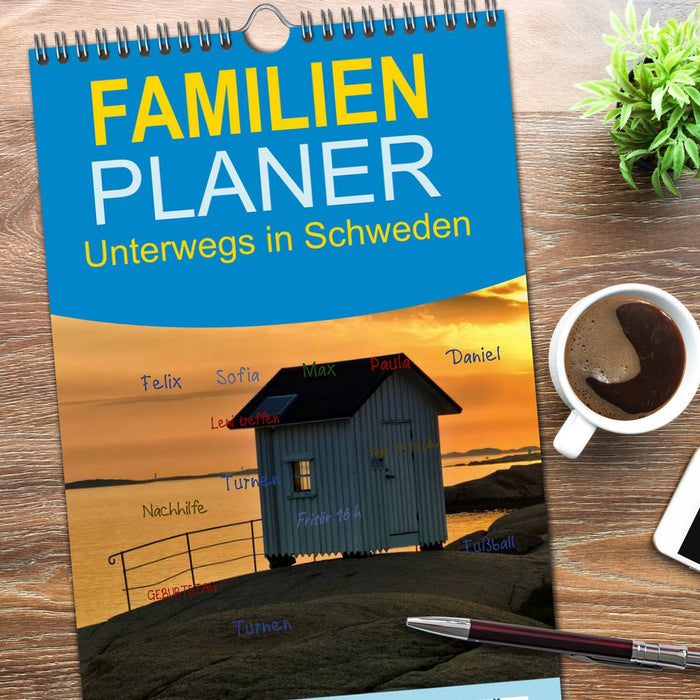 Unterwegs in Schweden (CALVENDO Familienplaner 2026)