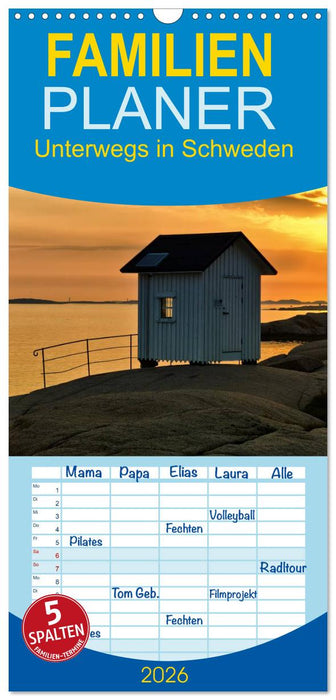 Unterwegs in Schweden (CALVENDO Familienplaner 2026)