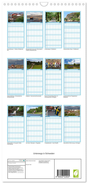 Unterwegs in Schweden (CALVENDO Familienplaner 2026)