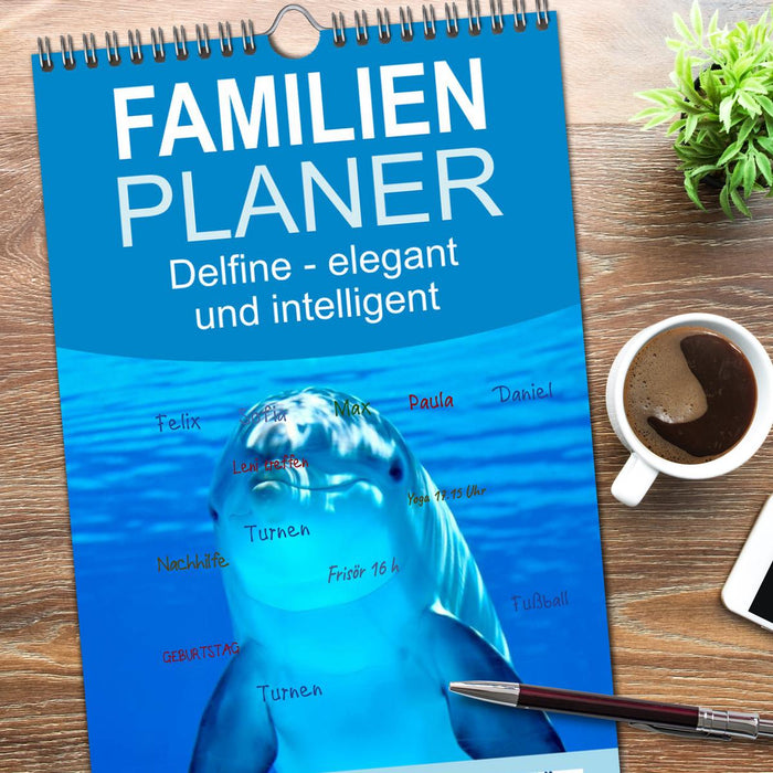 Delfine - elegant und intelligent (CALVENDO Familienplaner 2026)