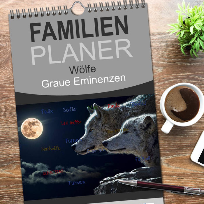Wölfe. Graue Eminenzen (CALVENDO Familienplaner 2026)