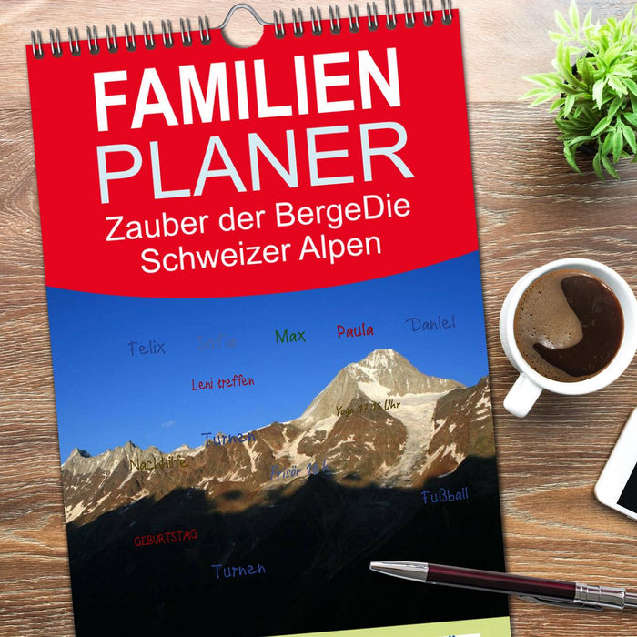 Zauber der Berge. Die Schweizer Alpen (CALVENDO Familienplaner 2026)