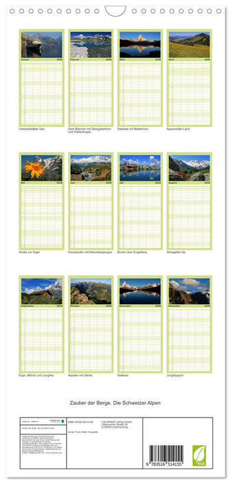 Zauber der Berge. Die Schweizer Alpen (CALVENDO Familienplaner 2026)
